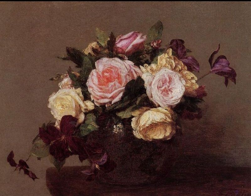 Henri Fantin-Latour Roses and Clematis